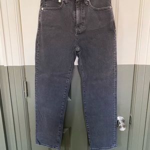 Madewell black classic straight jeans